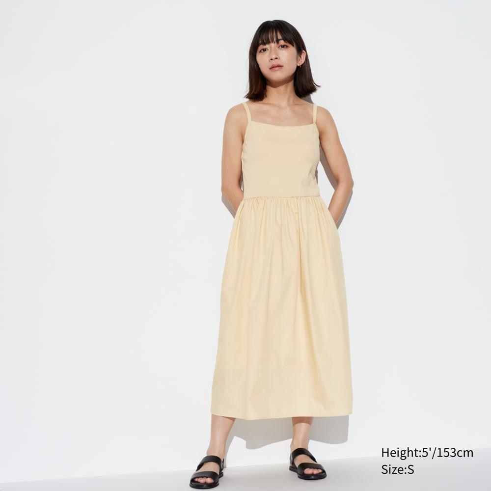 女裝 拼接吊帶連身裙 [附胸墊]